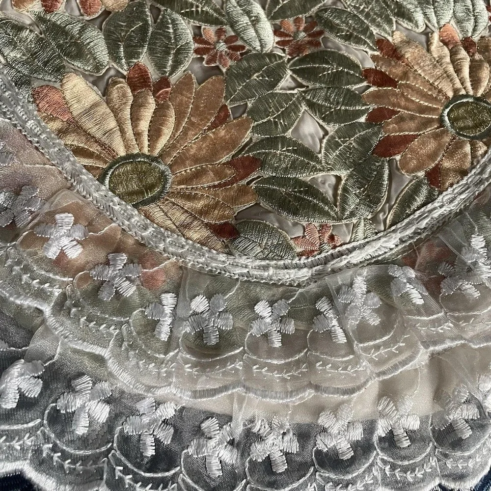 Vintage Toilet Cover Set Cream Floral Mod Tank Seat Cottage Core Lace